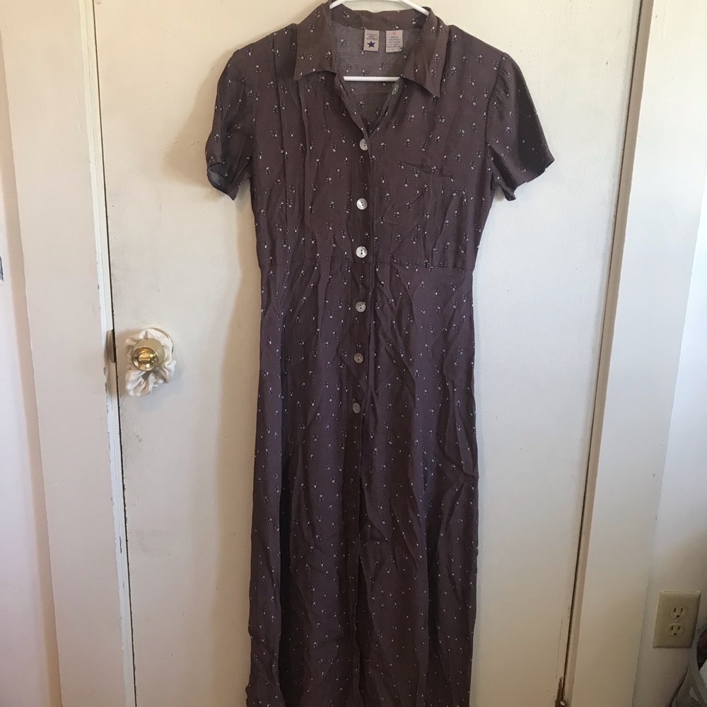 Vintage Floral Button Down maxi dress